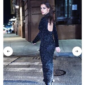 Zara limited edition back open knit tinsel midi dress